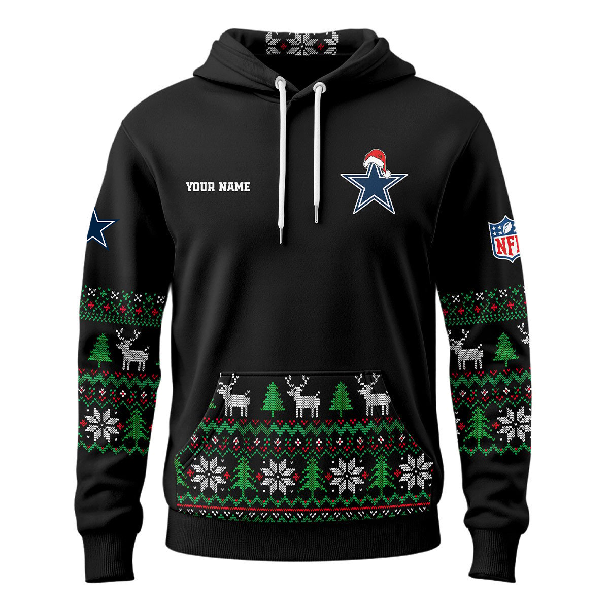 DC Premium NFL Personalized Papa Claus Hoodie DDT CTND