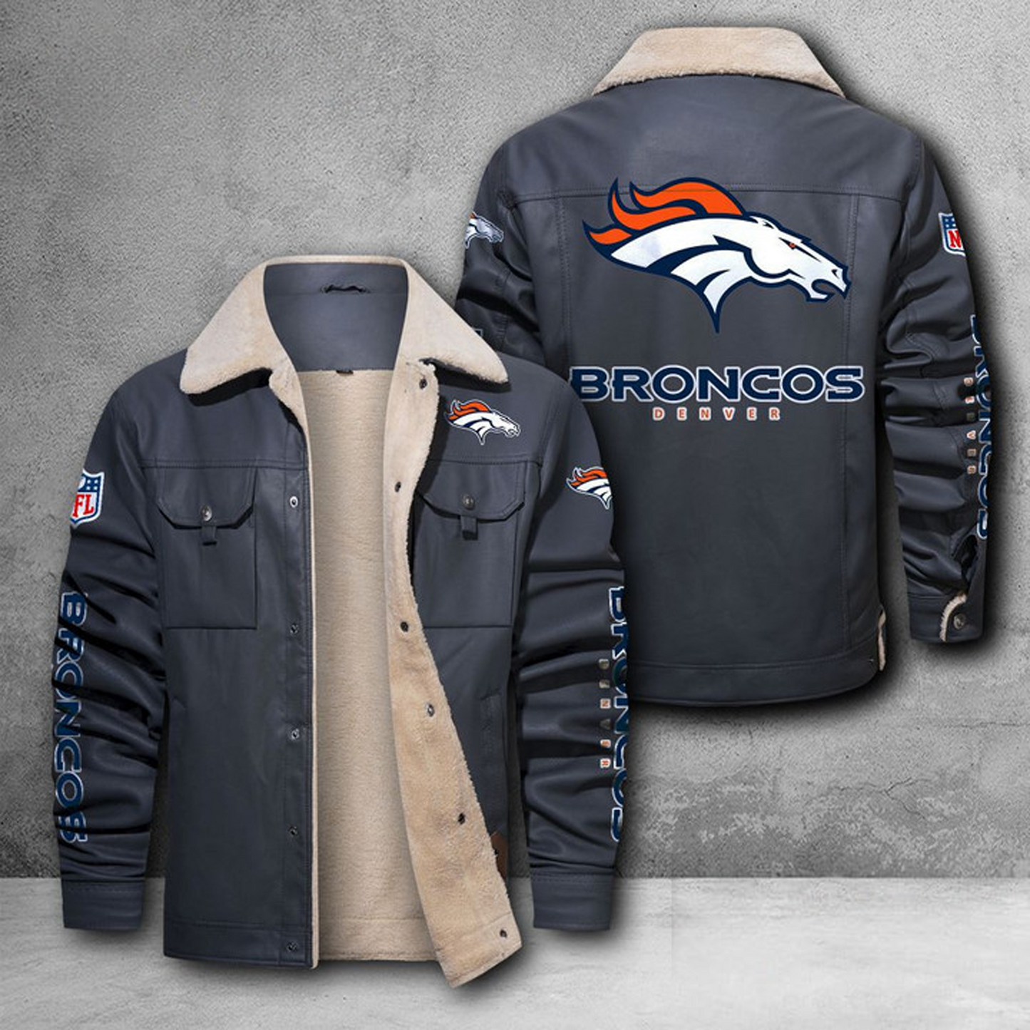 DEN X NFL LEATHER JACKET DATND THUONGNH
