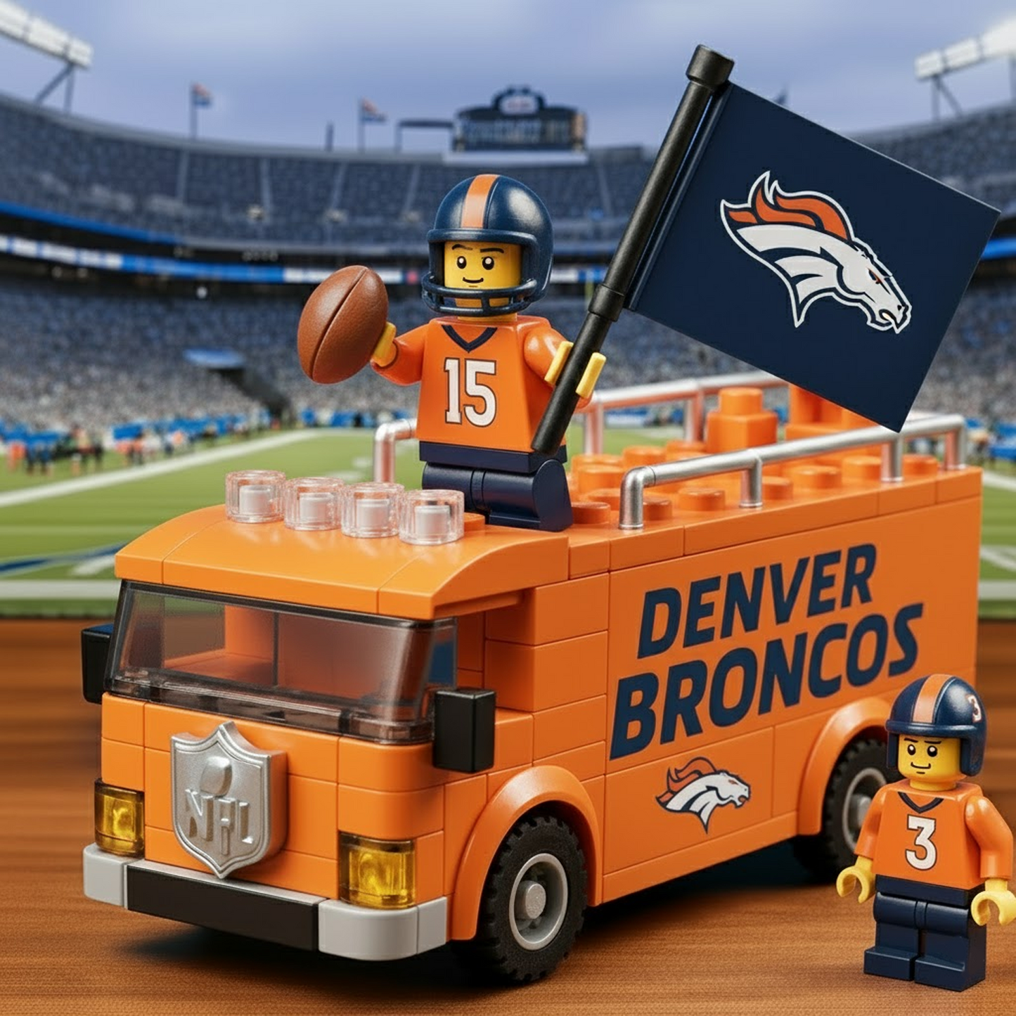 DEN x NFL Building Blocks Bus Toy Set DatND DVT