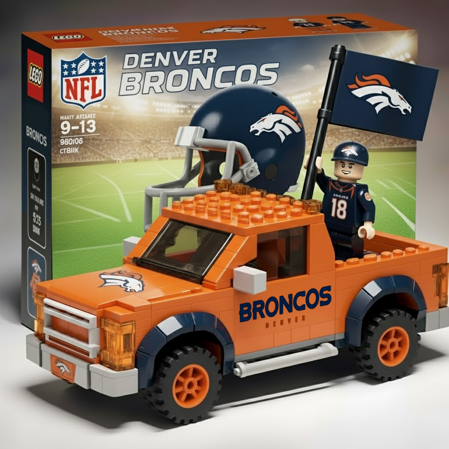 DEN x NFL Building Blocks Truck Toy Set DatND DVT