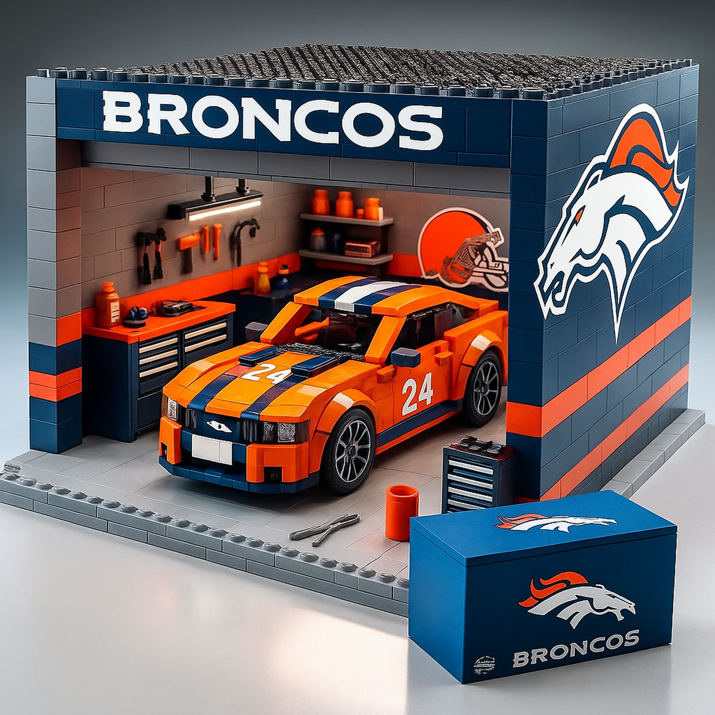DEN x NFL Garage Building Blocks Set DATND TANTD