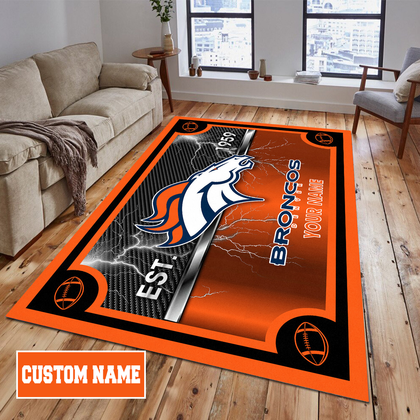 DEN x NFL Rug DATND TANTD