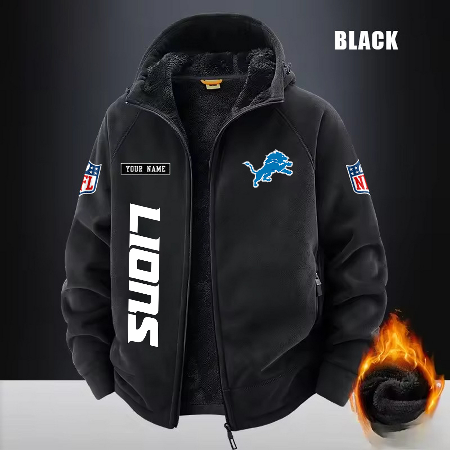 DET x NFL 3D Half-zip Hoodie DATND TANTD