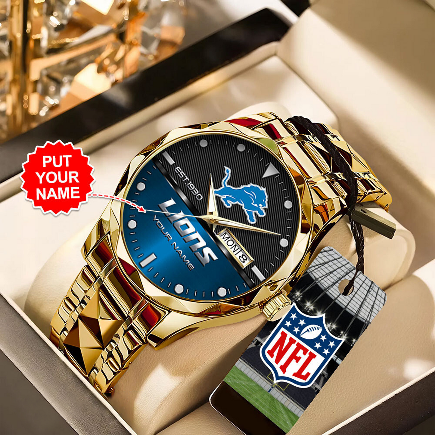 DET x NFL Alloy Luxury Quartz Watch DATND TANTD