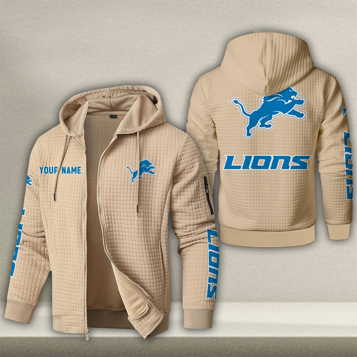 DET x NFL Quilted Zip Hoodie DatND DVT