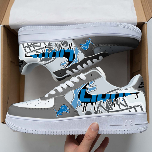 DET x NFL Team Logo Fan Air Force 1 Shoes DATND TANTD