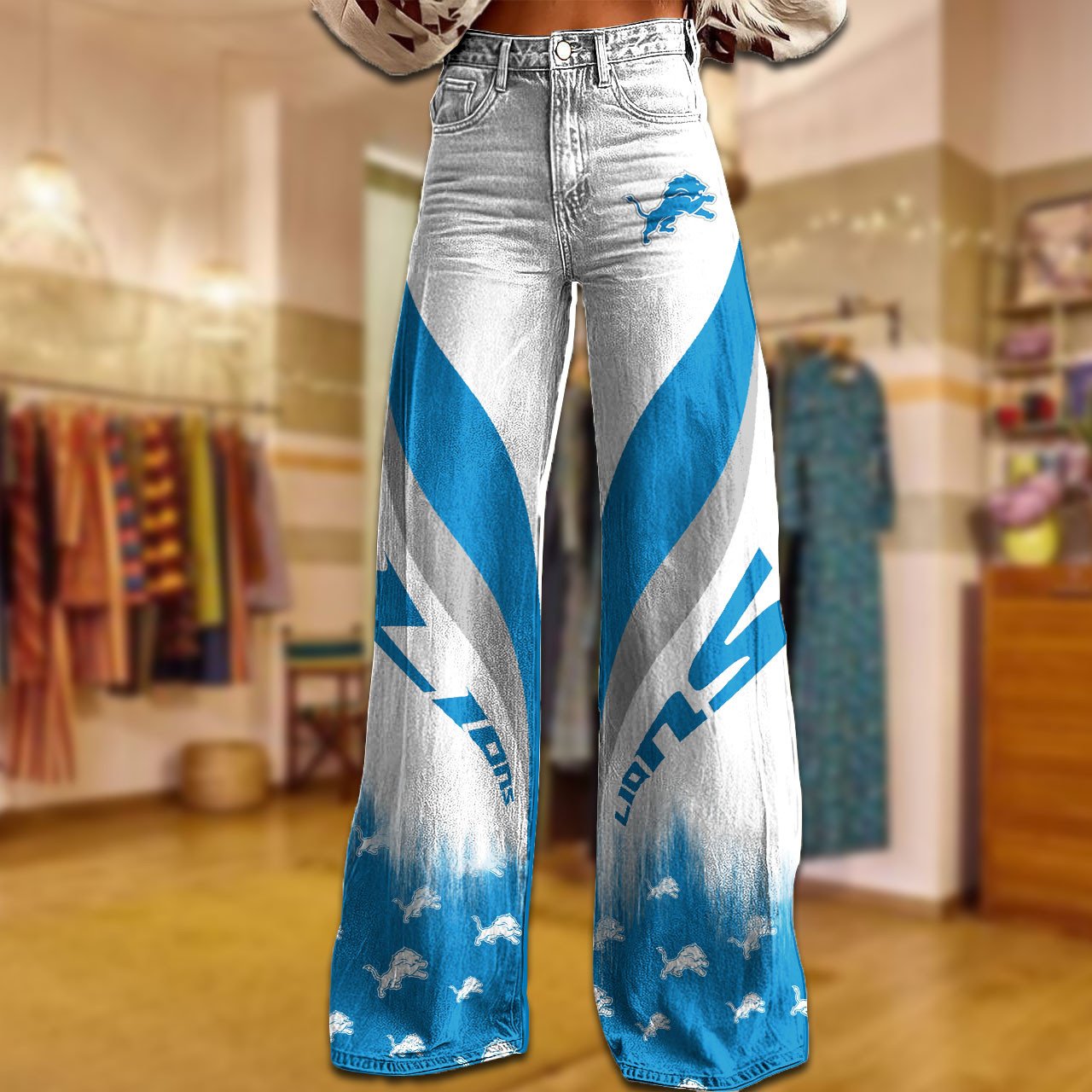 DET x NFL Women's Casual Wide Leg Pants DATND TANTD 281025