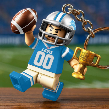 DL Premium NFL Lego No. 1 Team Personalized Key Chain DDT NTL