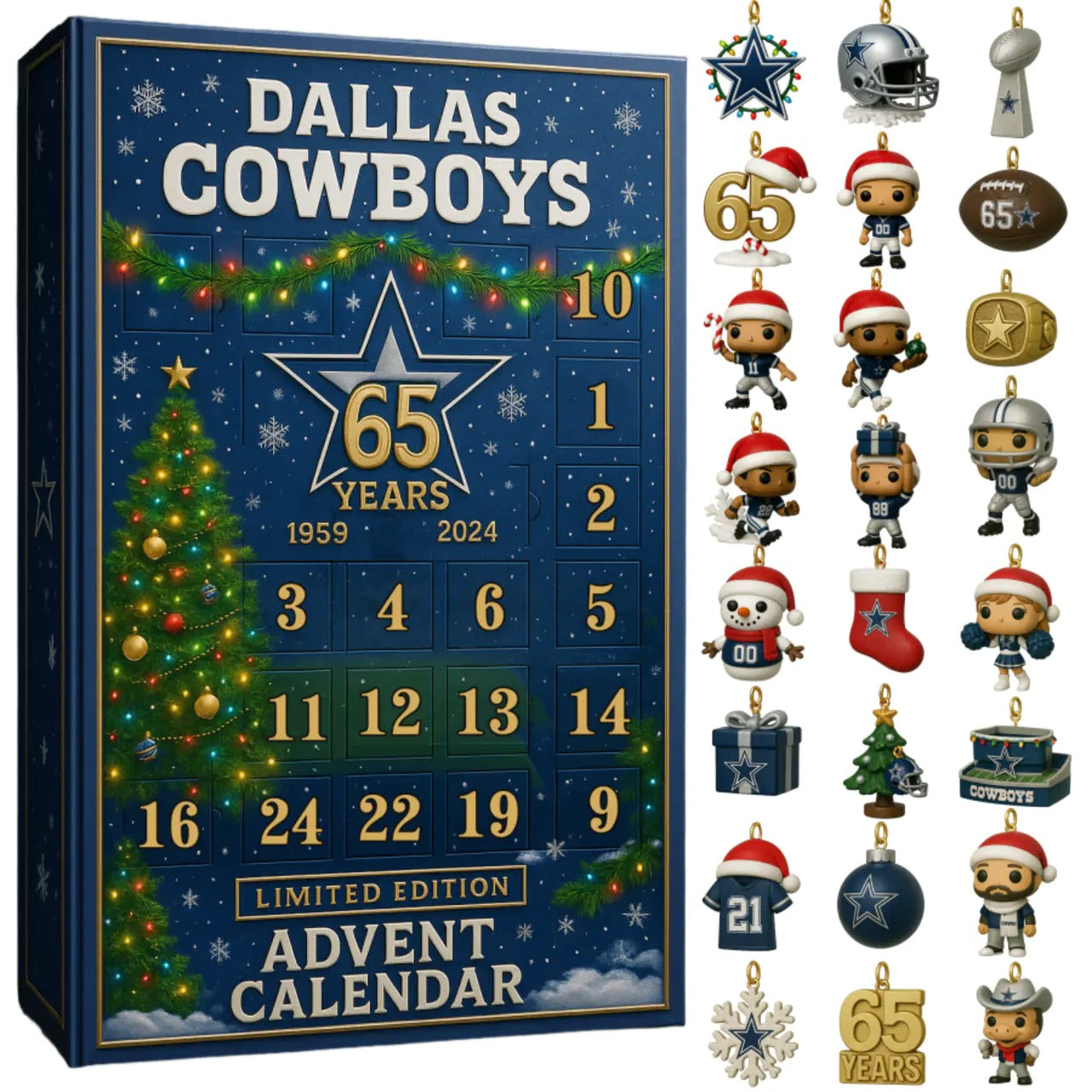DISCOUNT 60% Dallas Cowboys 65th Anniversary Advent Calendar 2025 BQH