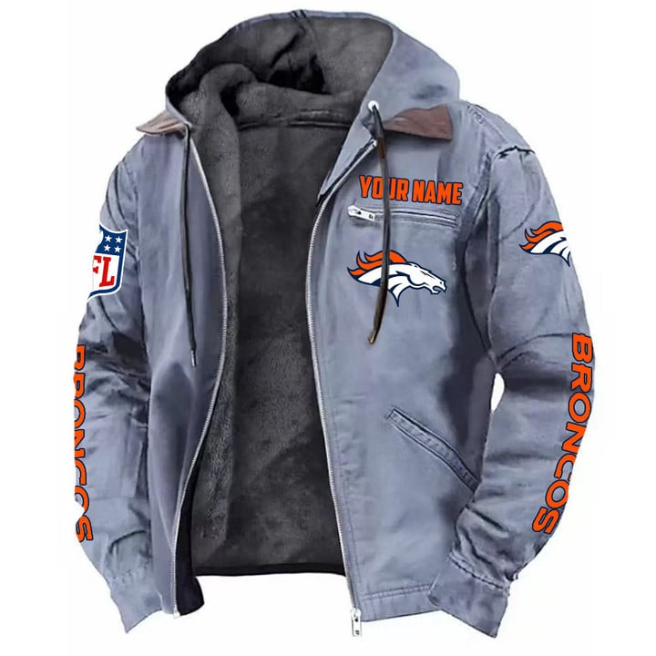 Denver Broncos Hooded Cardigan Jacket  V1 NAK