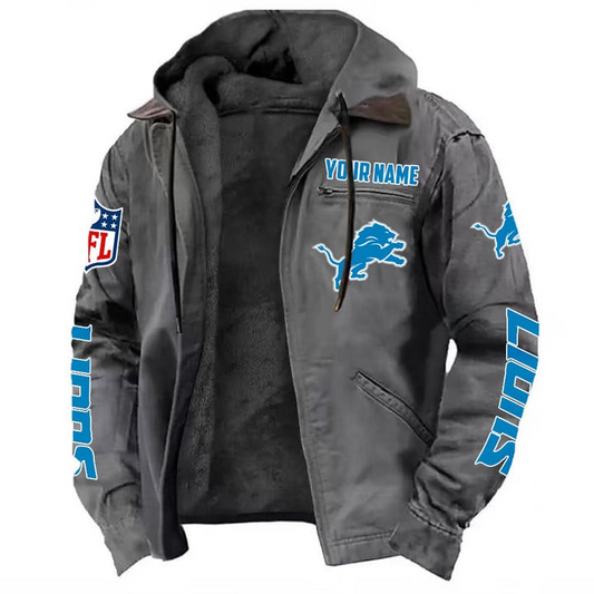 Detroit Lions Hooded Cardigan Jacket  V1 NAK