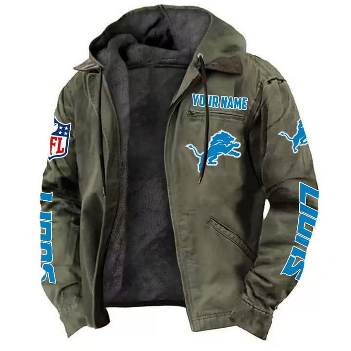 Detroit Lions Hooded Cardigan Jacket  V1 NAK