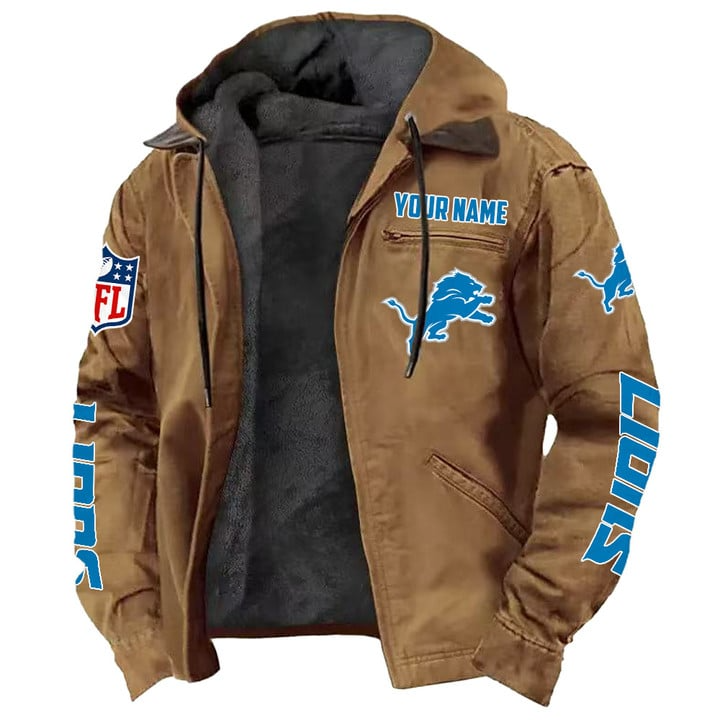 Detroit Lions Hooded Cardigan Jacket  V1 NAK