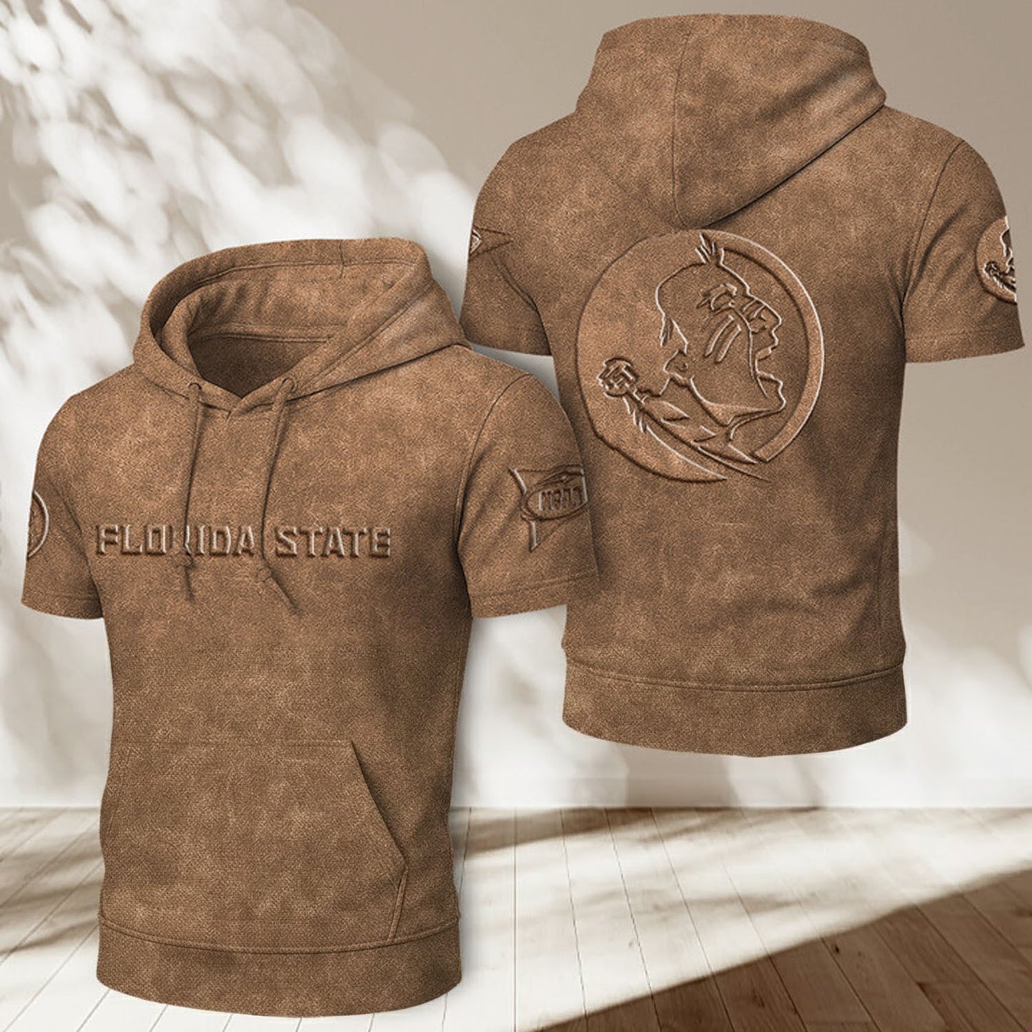 FSU x NCAA Half Sleeve Hoodie T-Shirt DatND ThuongNH
