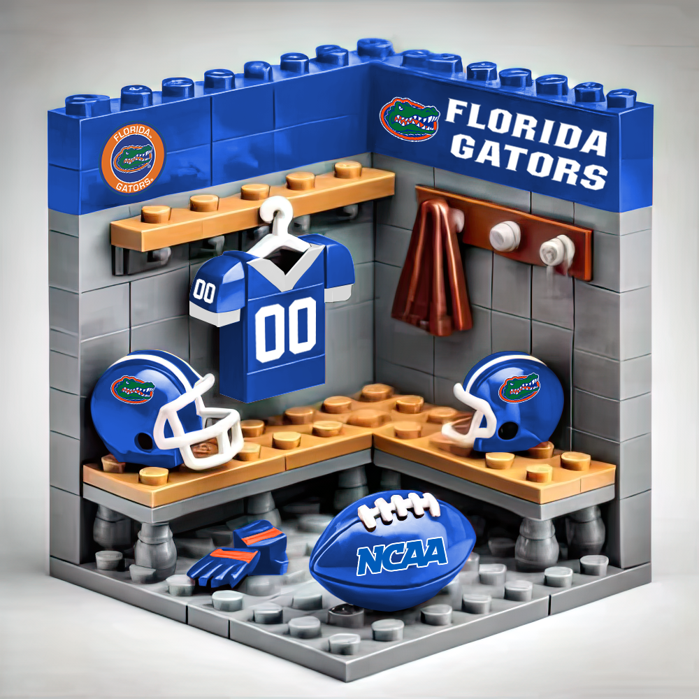 Ver.2 NCAA Teams Custom Building Blocks Creative Peripheral Gift Model Toy Mini Changing Room DDT CTND