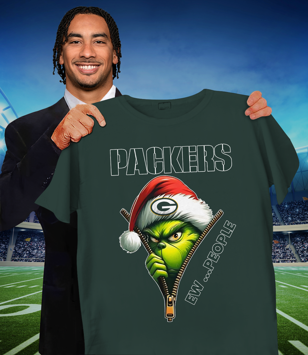 GB x NFL Christmas T-Shirt DATND TANTD 151125