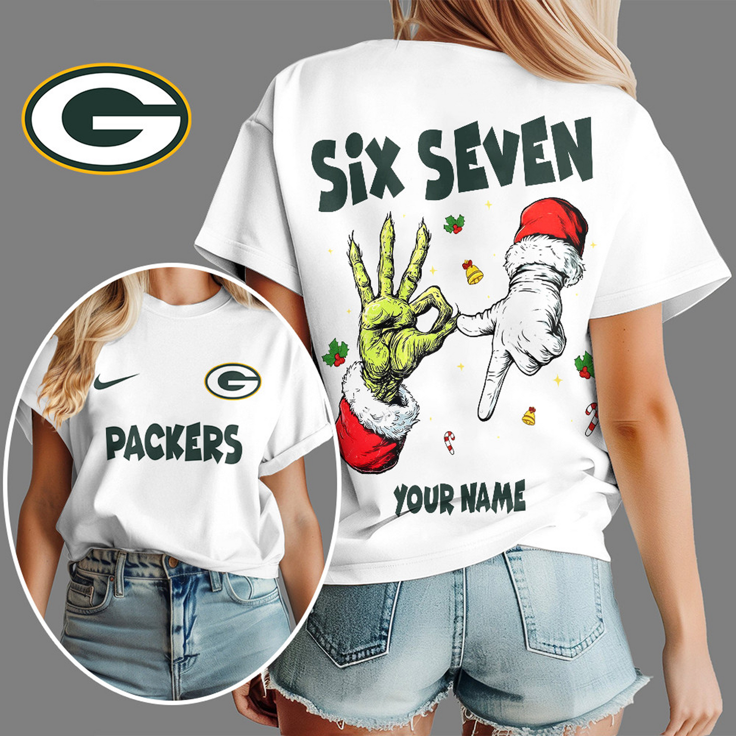 GB x NFL Funny Six Seven Hot Trend Tshirt Custom Any Name DATND TANTD