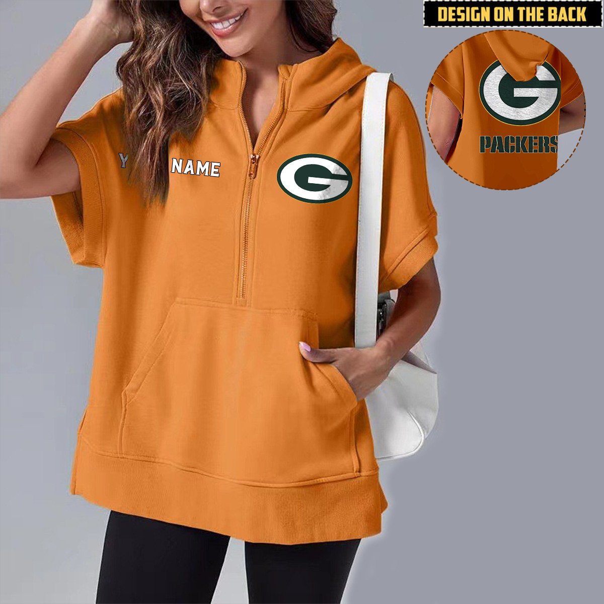 GB x NFL Short Sleeve Zip Hoodie DATND TANTD