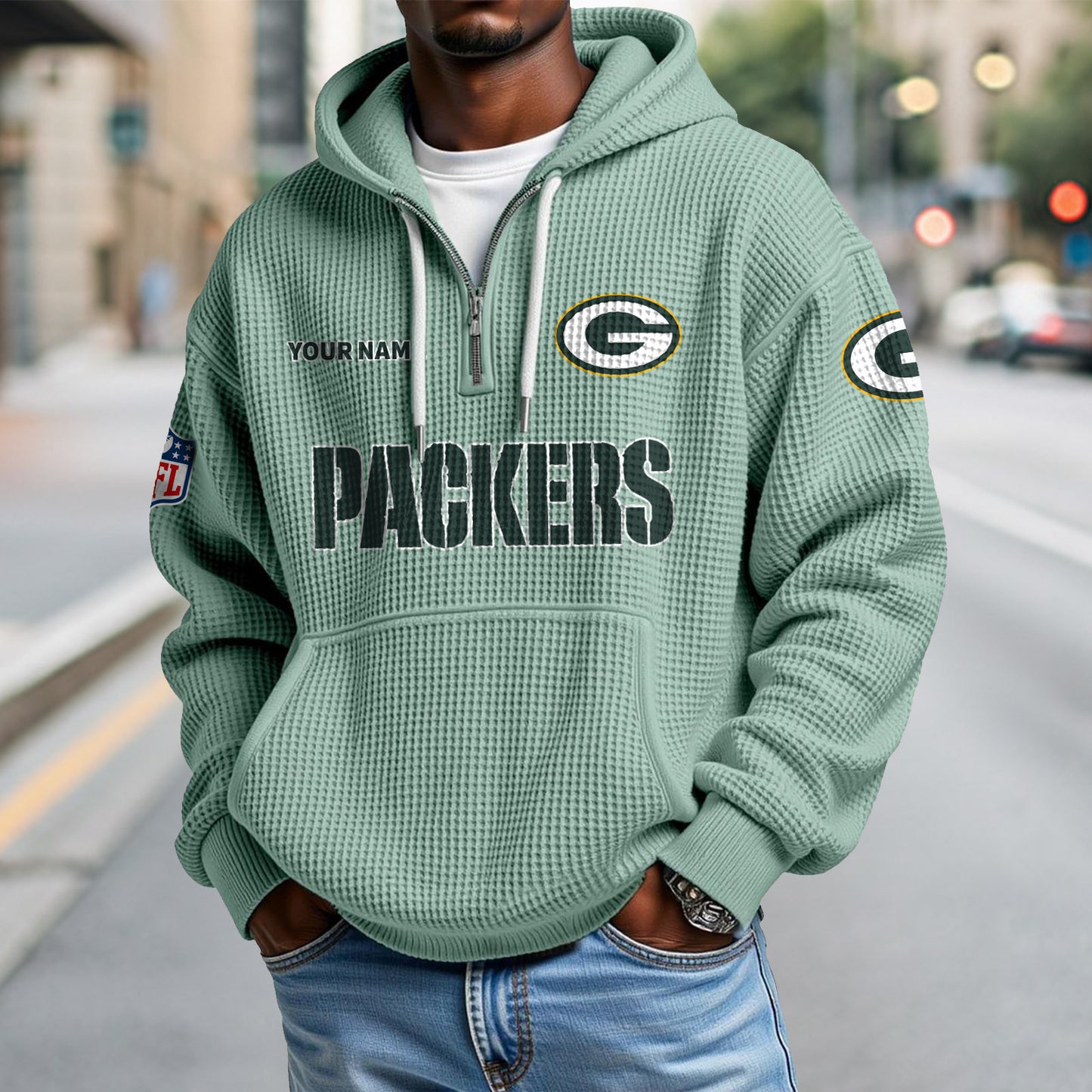 GB x NFL Waffle Hoodie DatND DVT