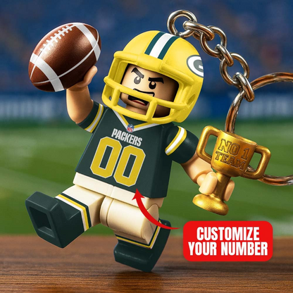 GBP Premium NFL Lego No. 1 Team Personalized Key Chain DDT NTL