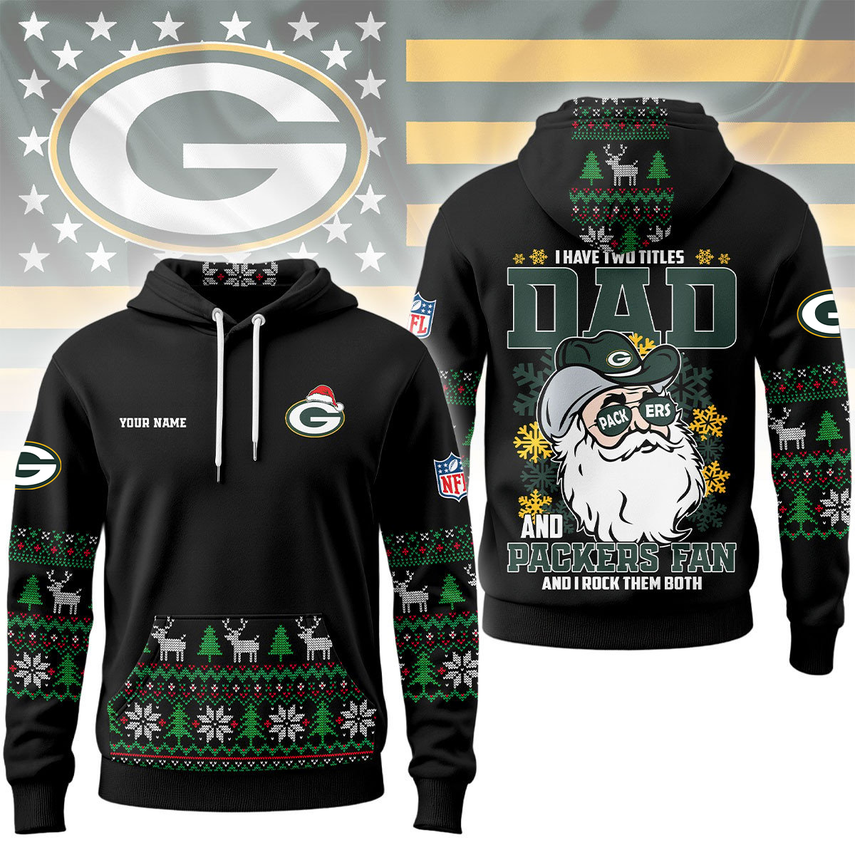 GBP Premium NFL Personalized Papa Claus Hoodie DDT CTND