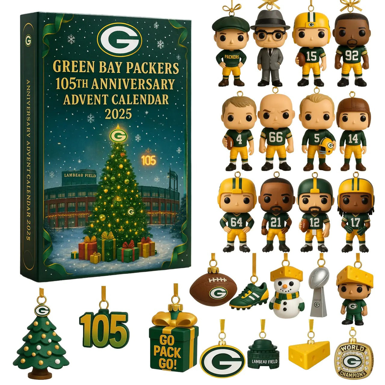 DISCOUNT 60% Green Bay Packers 105th Anniversary Advent Calendar 2025 BQH
