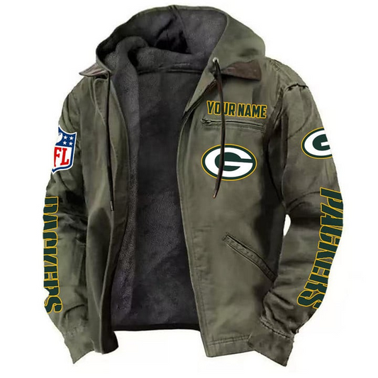 Green Bay Packers Hooded Cardigan Jacket  V1 NAK
