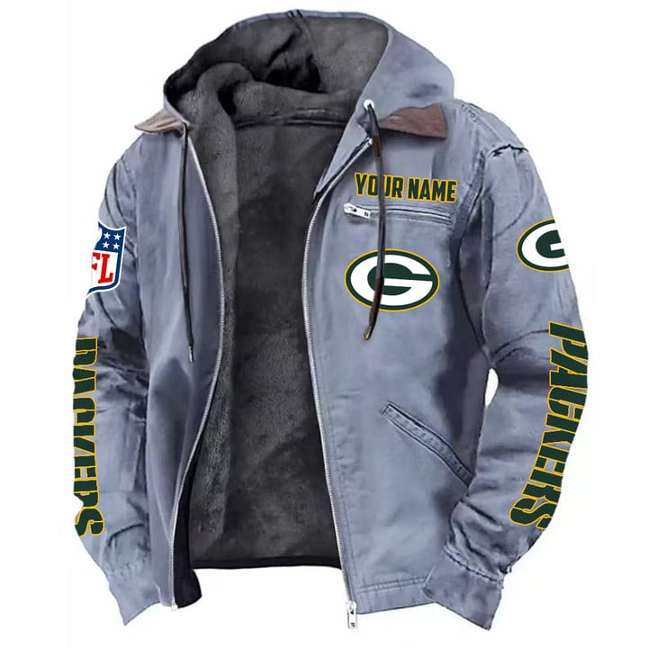 Green Bay Packers Hooded Cardigan Jacket  V1 NAK