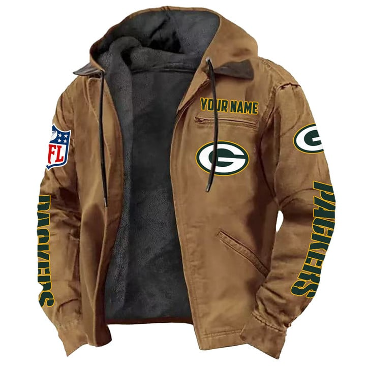 Green Bay Packers Hooded Cardigan Jacket  V1 NAK