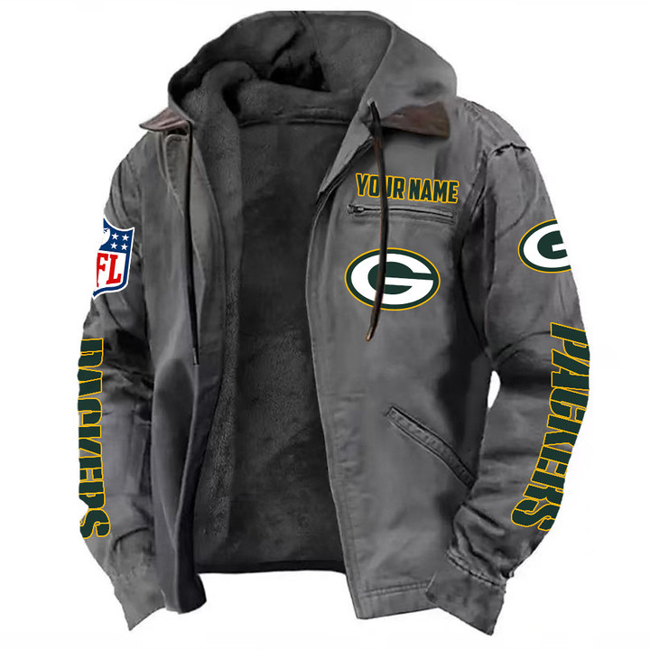Green Bay Packers Hooded Cardigan Jacket  V1 NAK