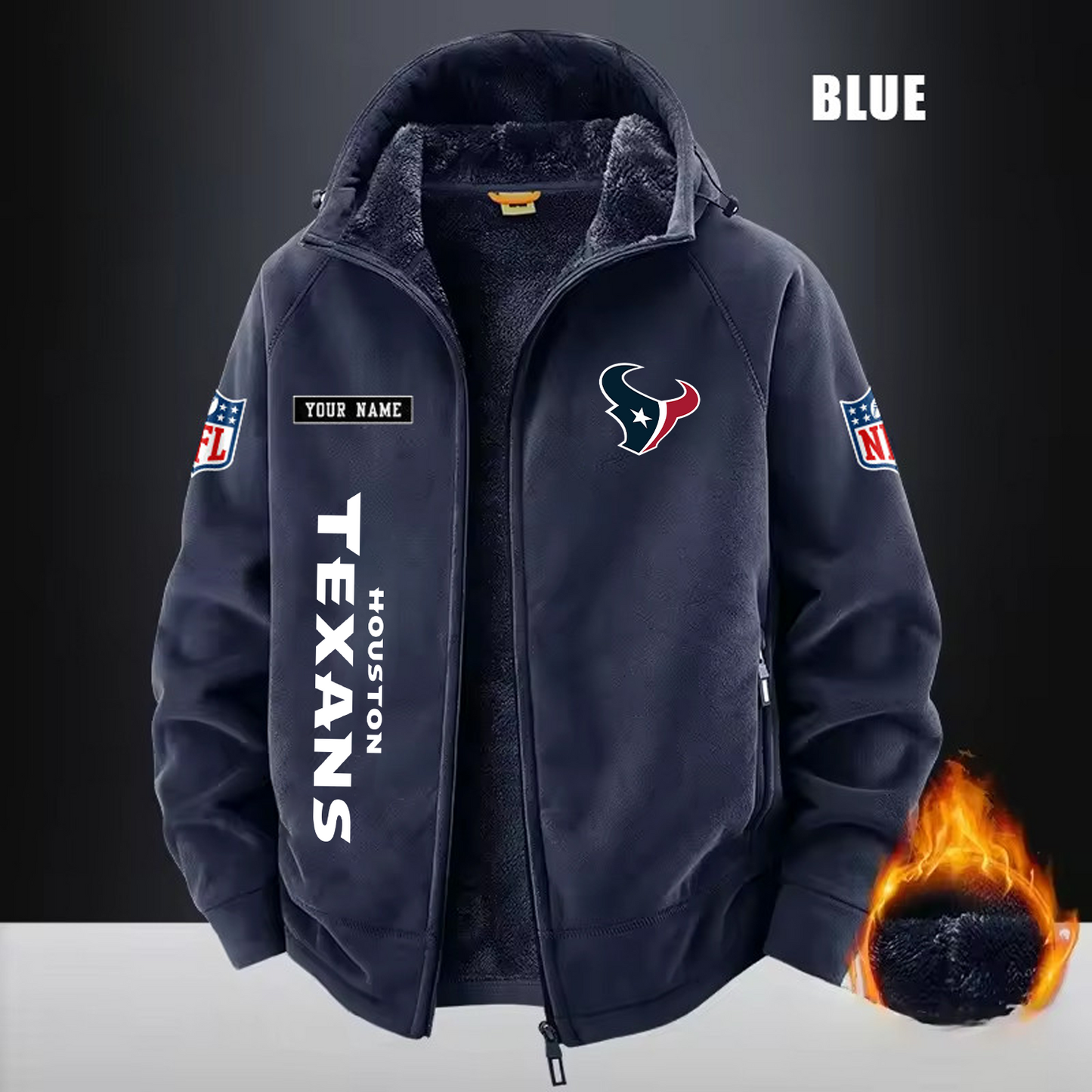 HOU x NFL 3D Half-zip Hoodie DATND TANTD