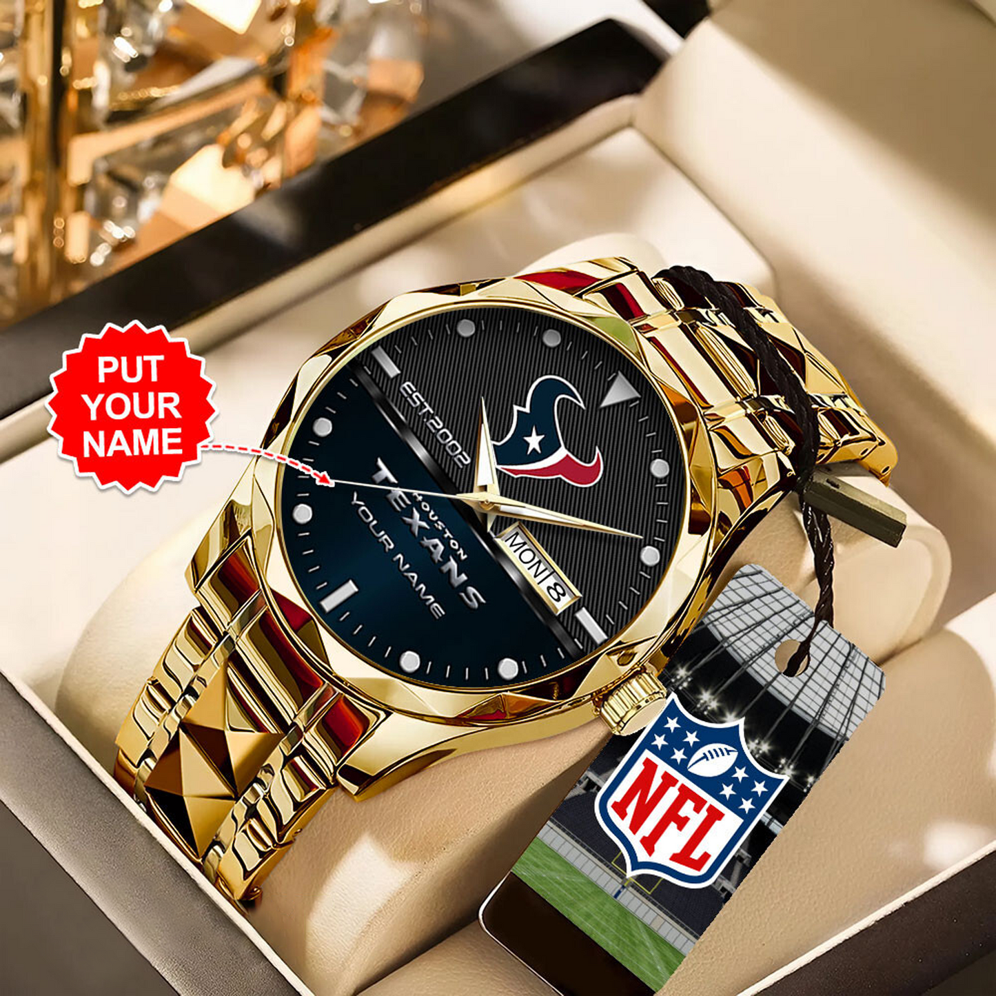 HOU x NFL Alloy Luxury Quartz Watch DATND TANTD