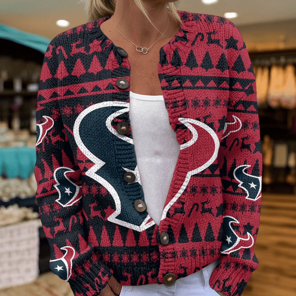 HOU x NFL Cardigan Sweatshirt With Button V2  DatND DVT