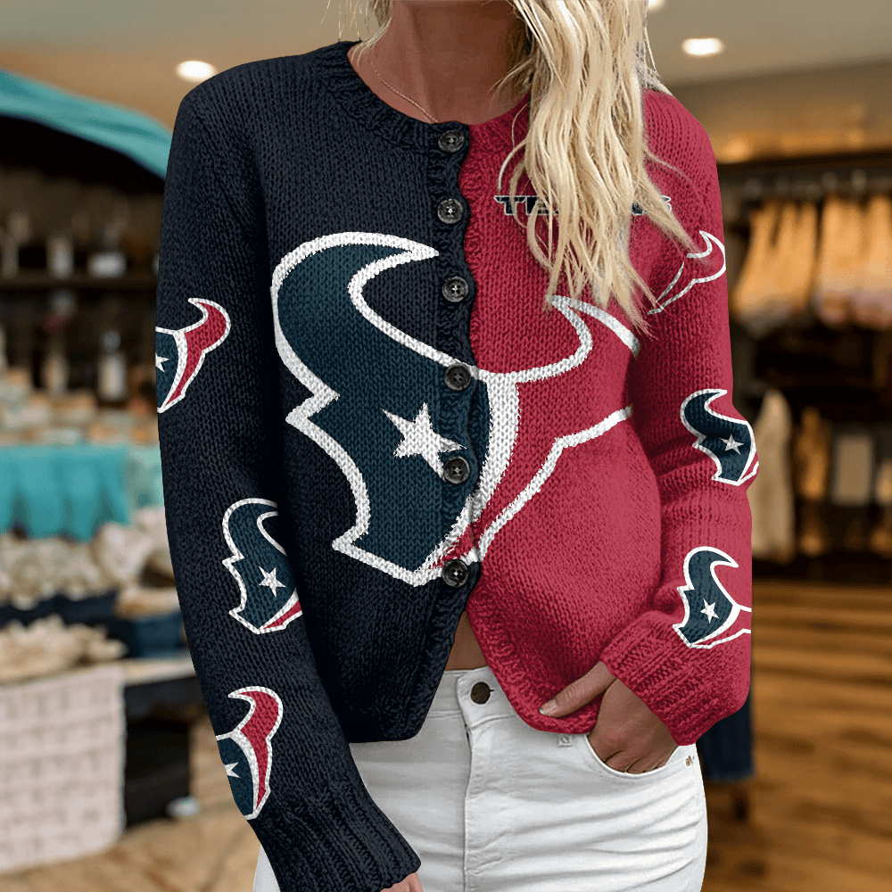 HOU x NFL Cardigan Sweatshirt With Button v1  DatND DVT