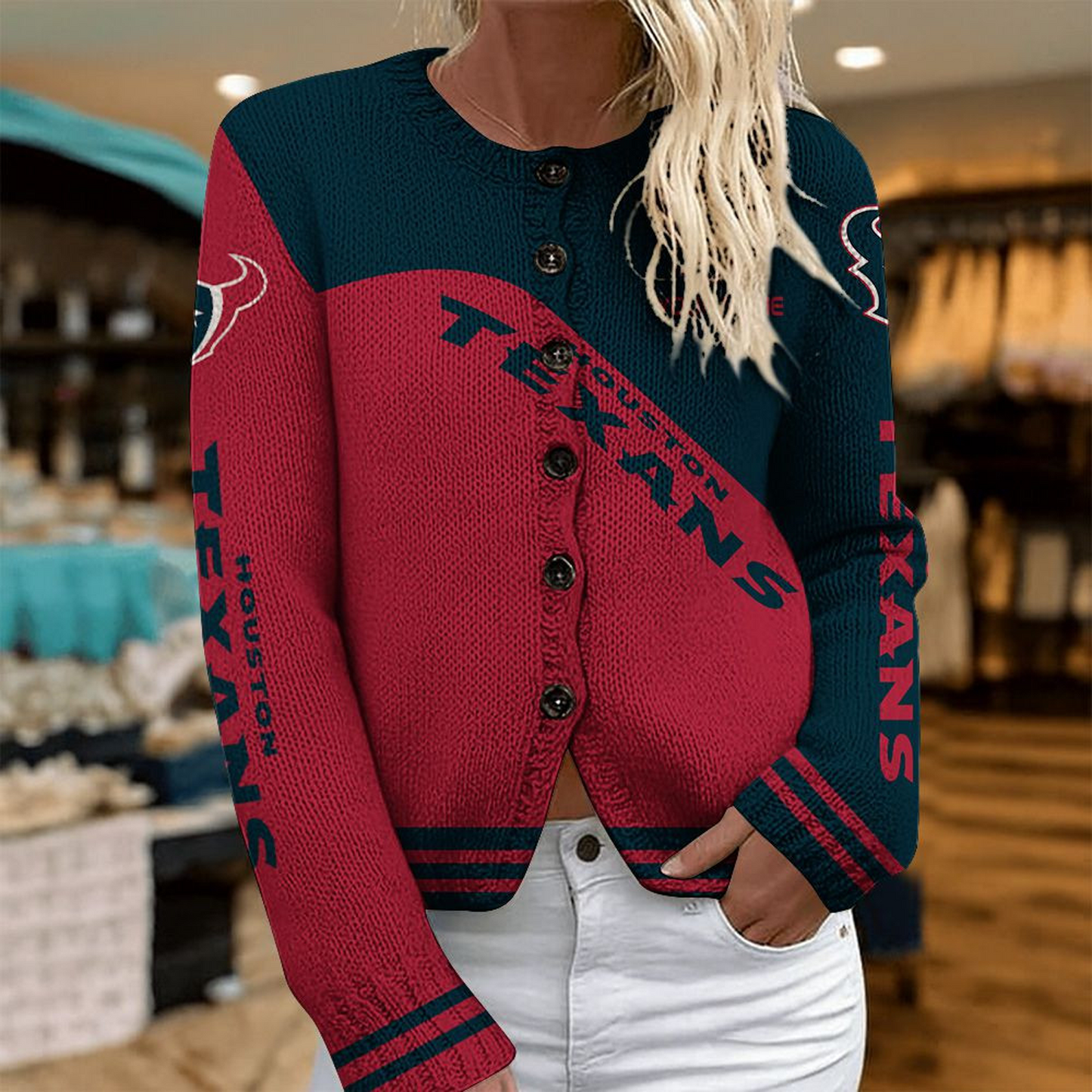 HOU x NFL Knitted Cardigan DATND TANTD