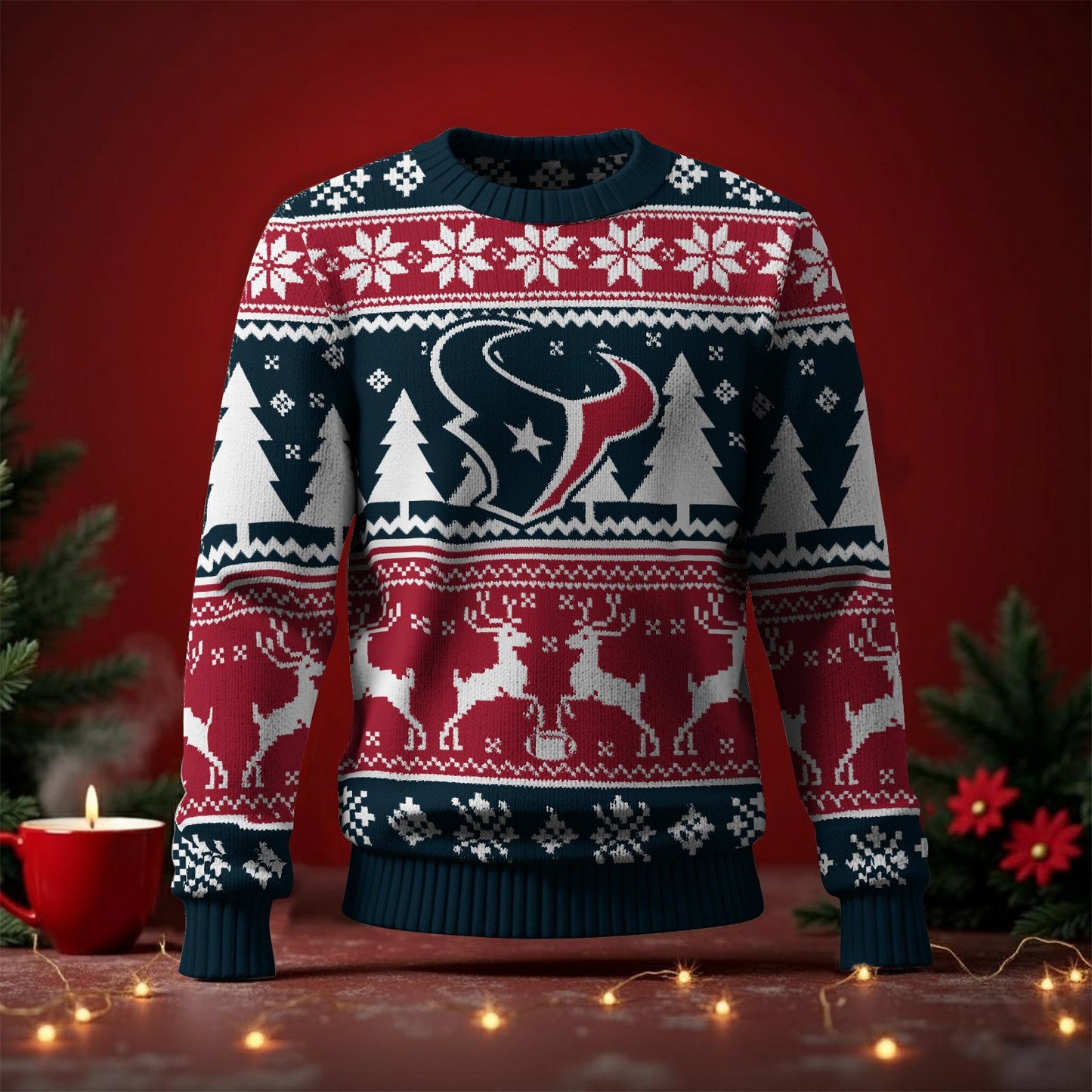 HOU x NFL Premium Ugly Christmas Sweater DatND DVT