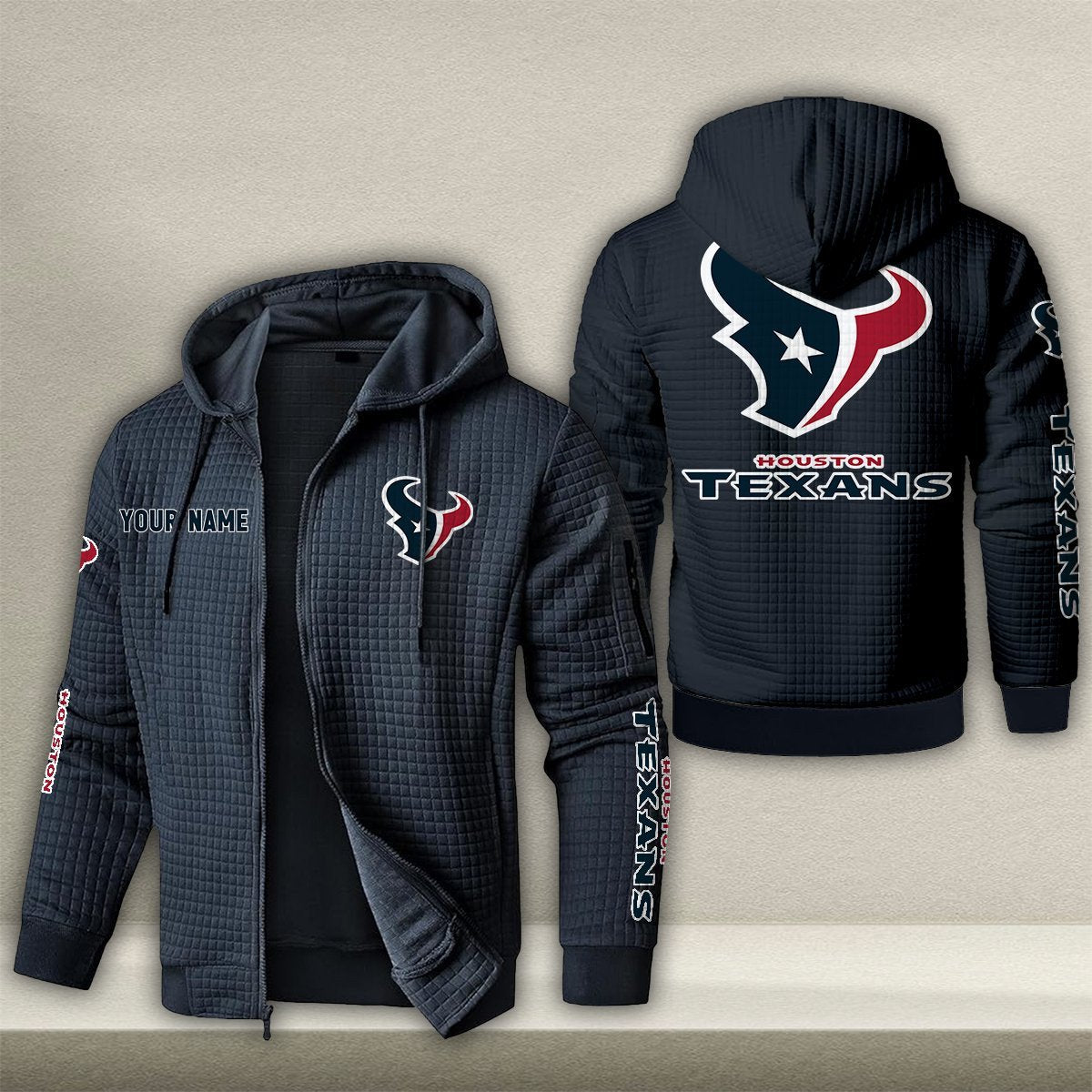HOU x NFL Quilted Zip Hoodie DatND DVT
