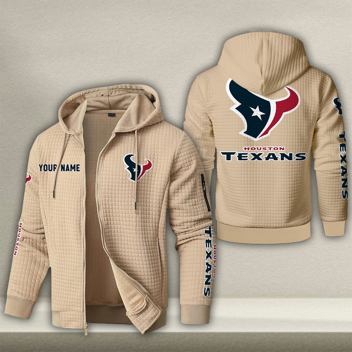 HOU x NFL Quilted Zip Hoodie DatND DVT
