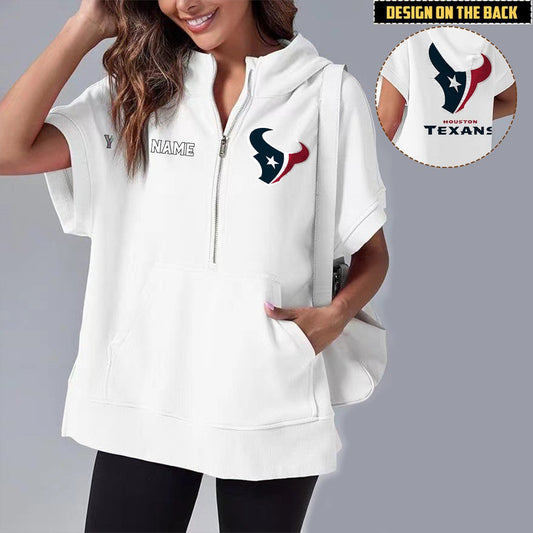 HOU x NFL Short Sleeve Zip Hoodie DATND TANTD