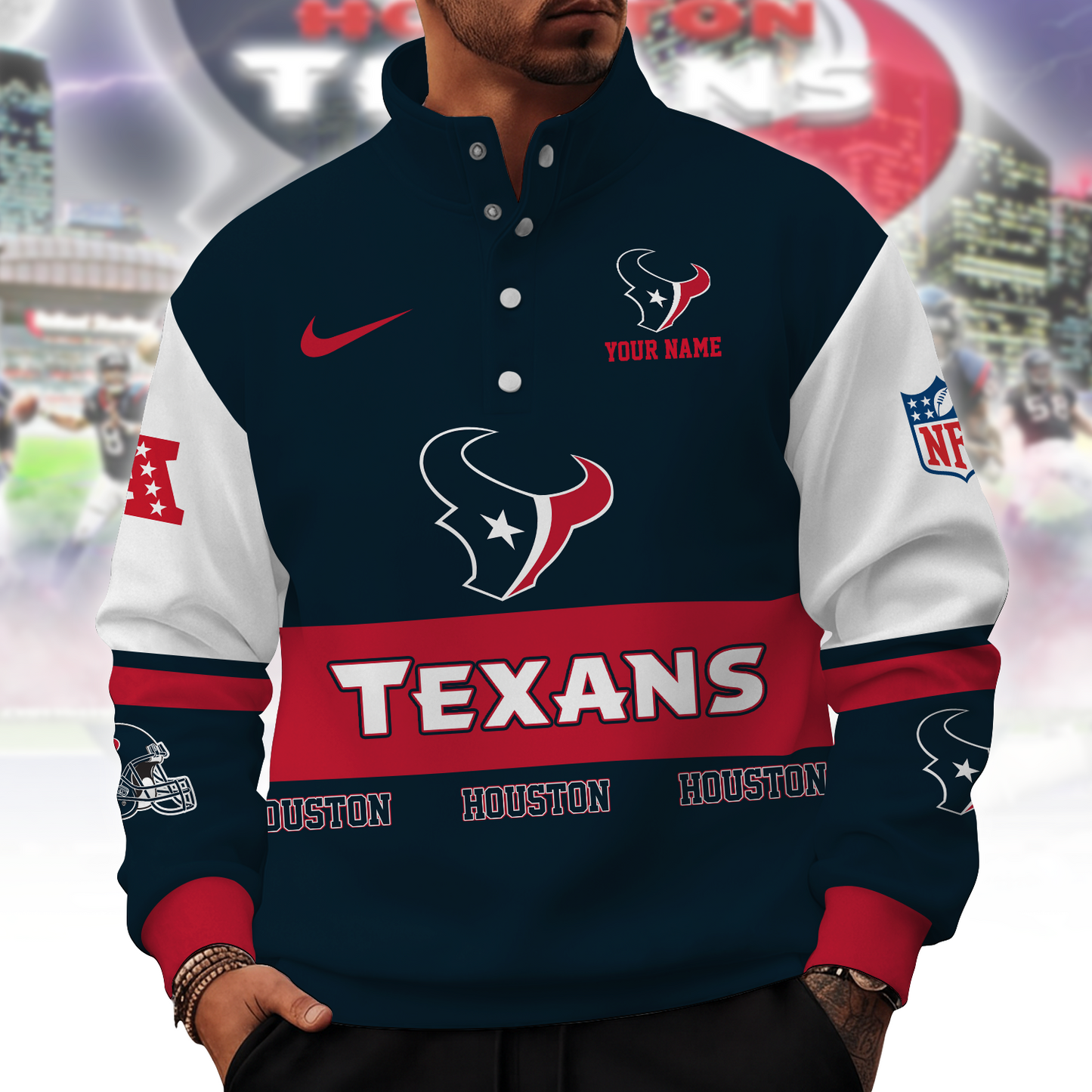 HOU x NFL Stand Collar Sweatshirt 0210 DatND DVT