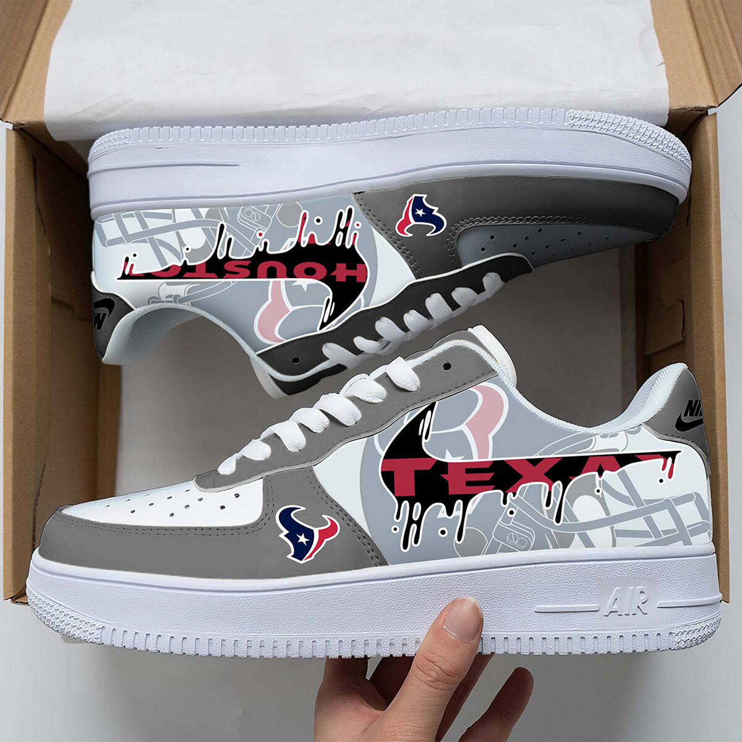 HOU x NFL Team Logo Fan Air Force 1 Shoes DATND TANTD