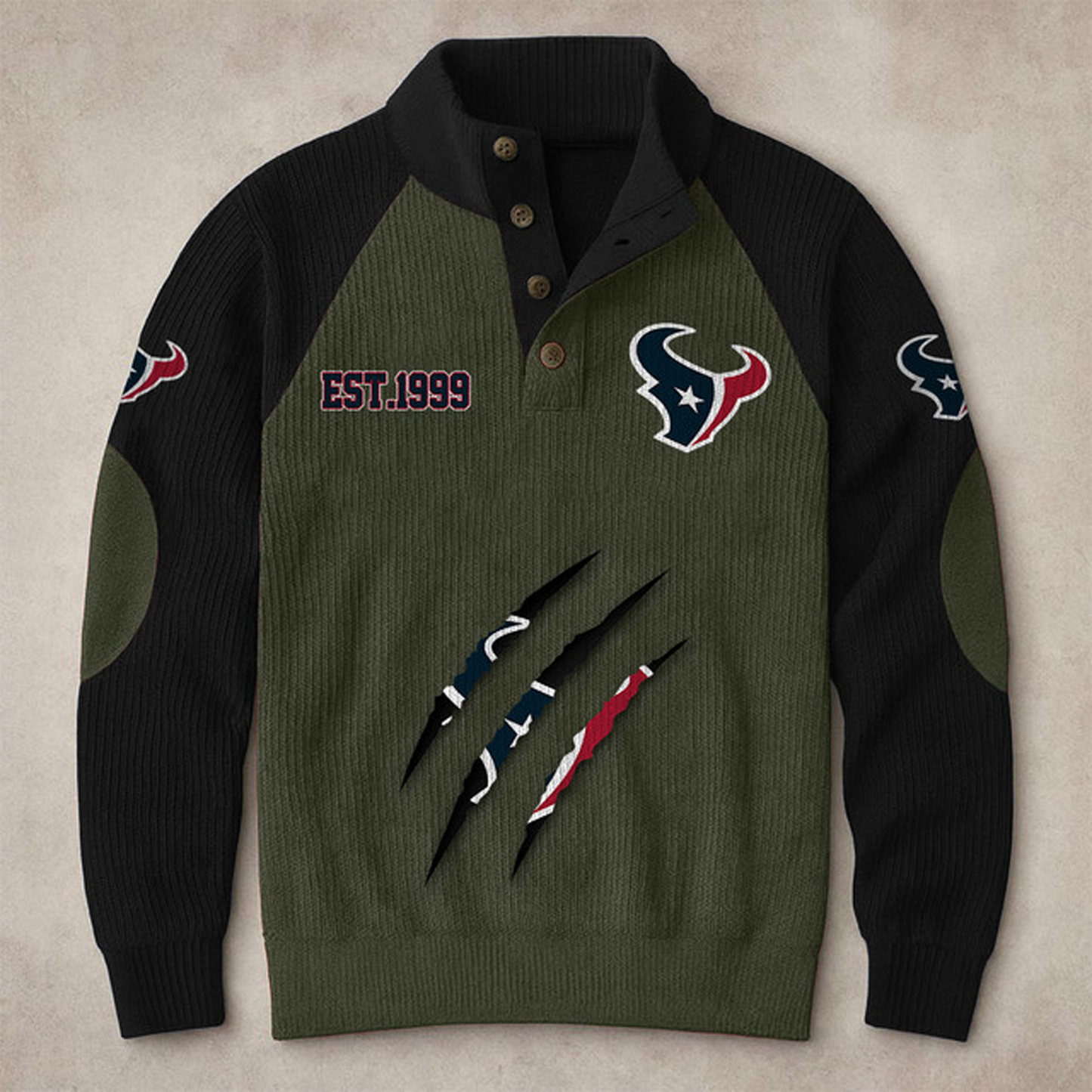 HOU X NFL corduroy colorblock long sleeves V1 NAK THUONGNH