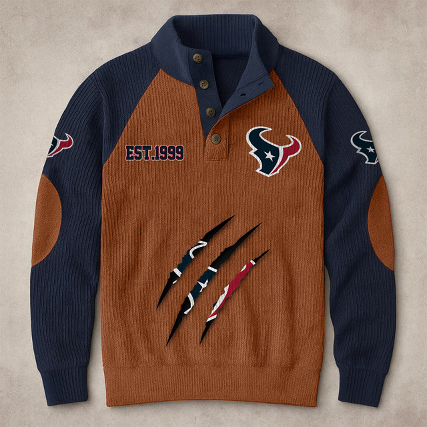 HOU X NFL corduroy colorblock long sleeves V1 NAK THUONGNH