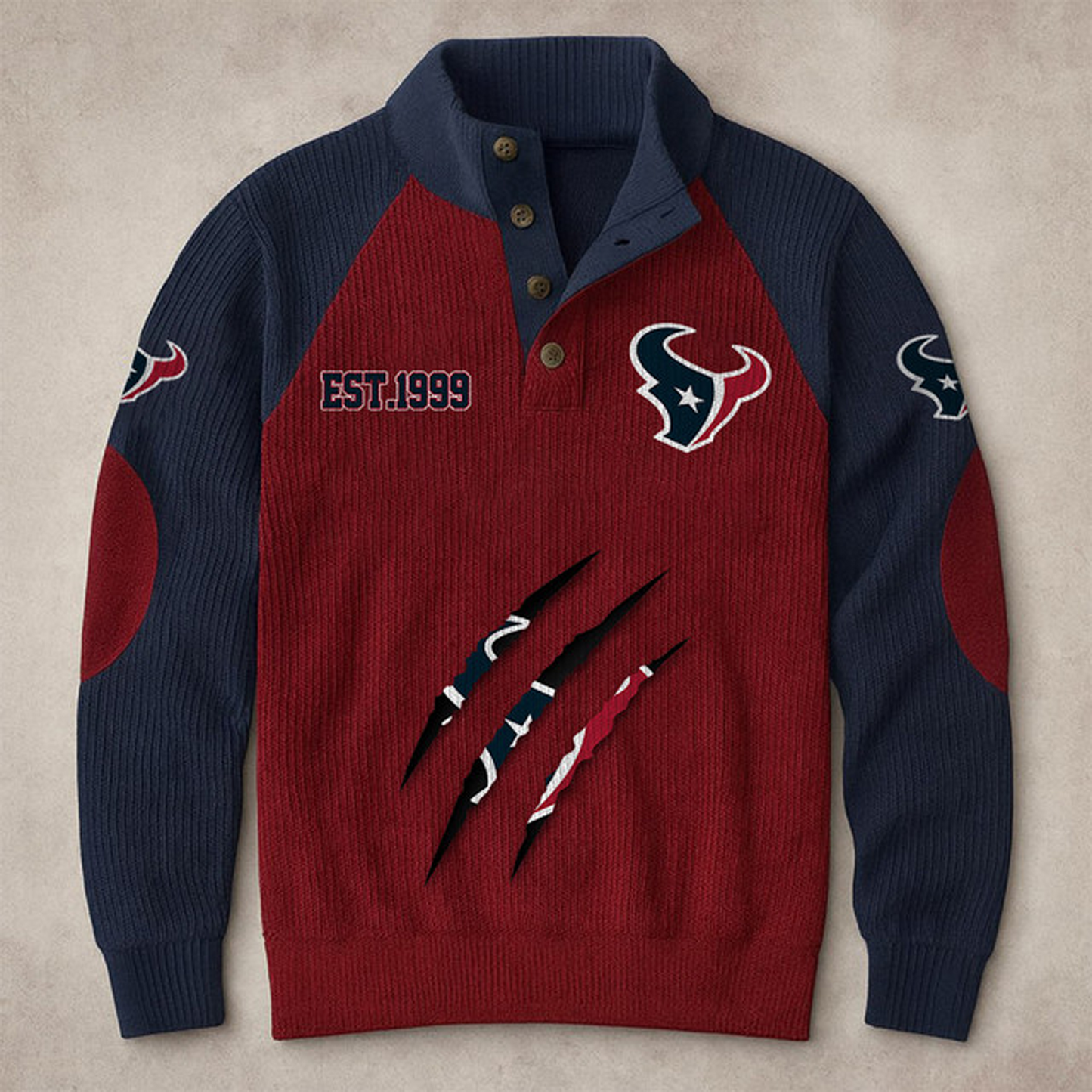 HOU X NFL corduroy colorblock long sleeves V1 NAK THUONGNH