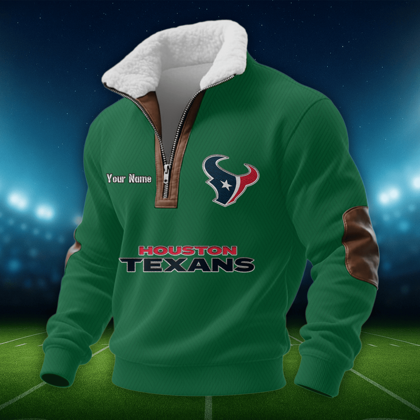 HT NFL Men Fur Collar Sweatshirt DDT CTND