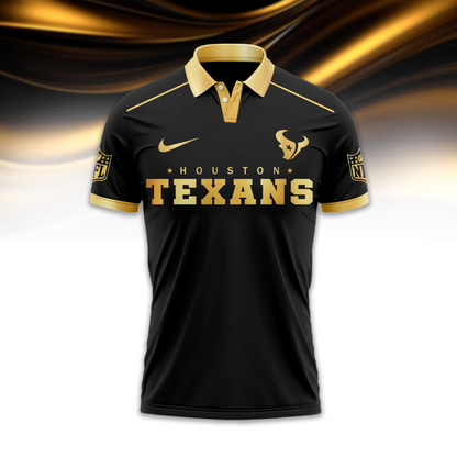 HT Premium NFL Black And Gold Custom Polo DDT CTND