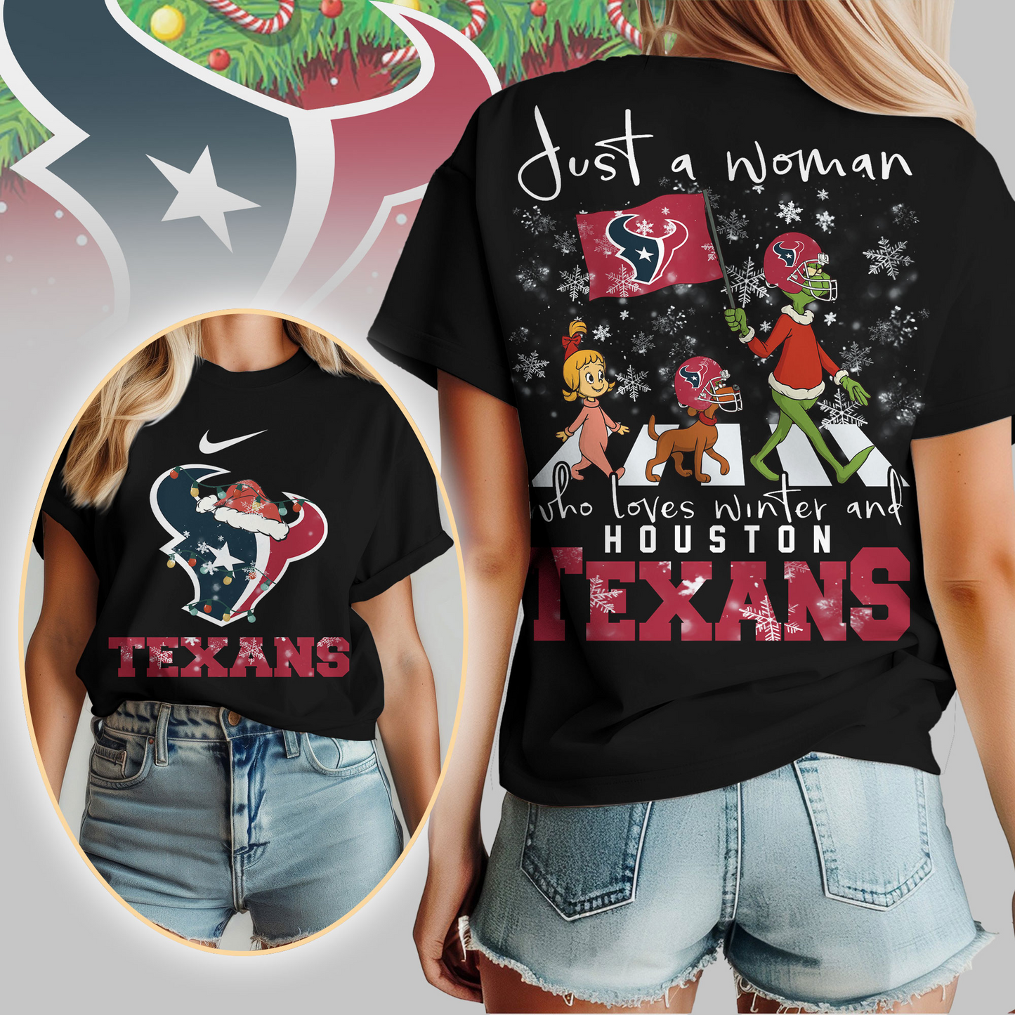 HT Premium NFL Just A Woman Who Loves Winter 3D Shirt DDT CTND
