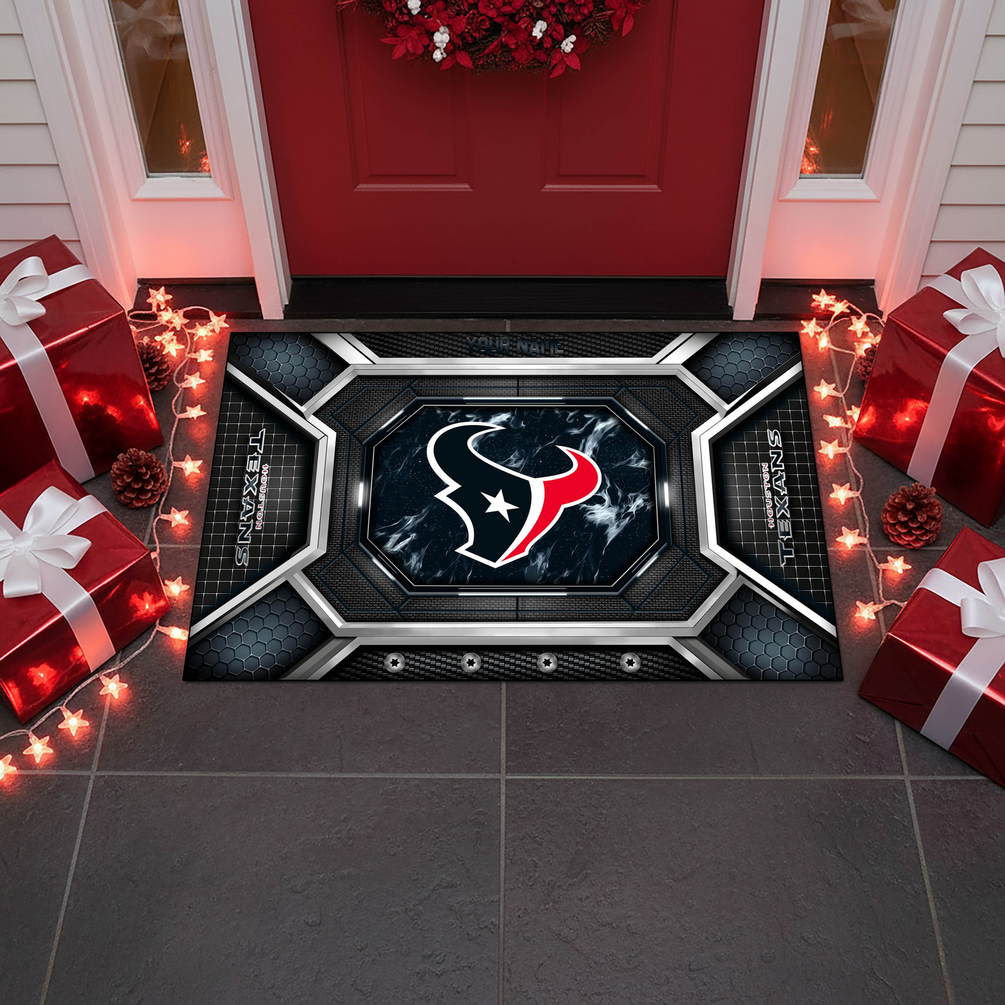 HT x NFL Personalized Sport Doormat, Gifts For Christmas DDT NTL