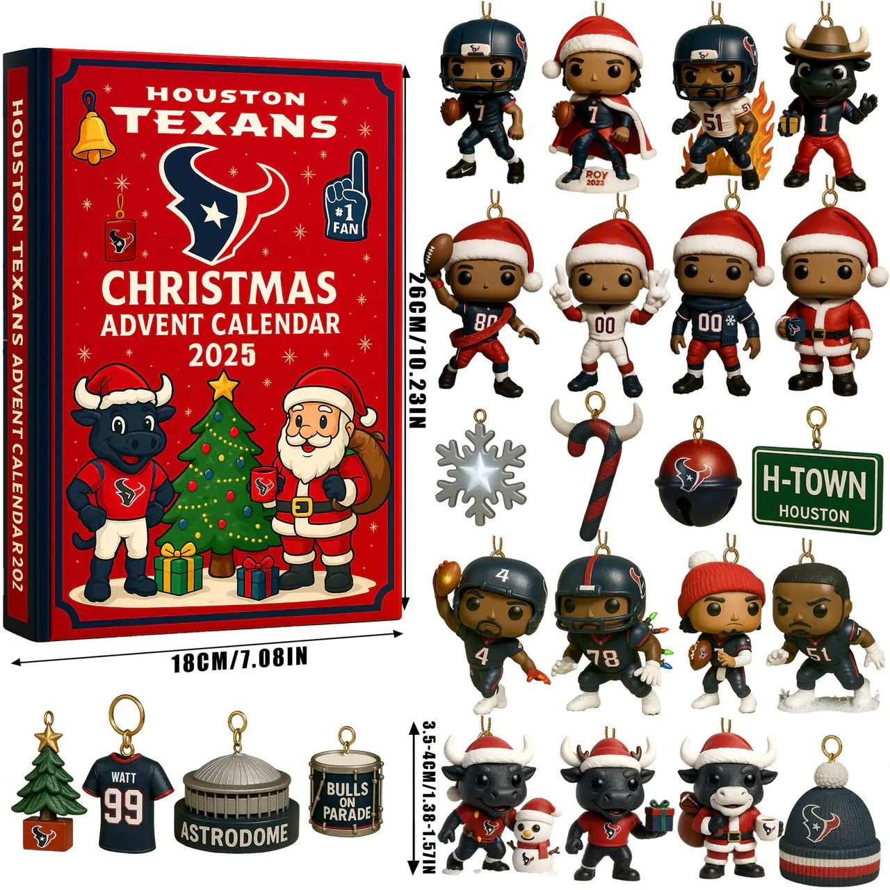 DISCOUNT 60% Houston Texans Christmas Advent Calendar 2025 BQH