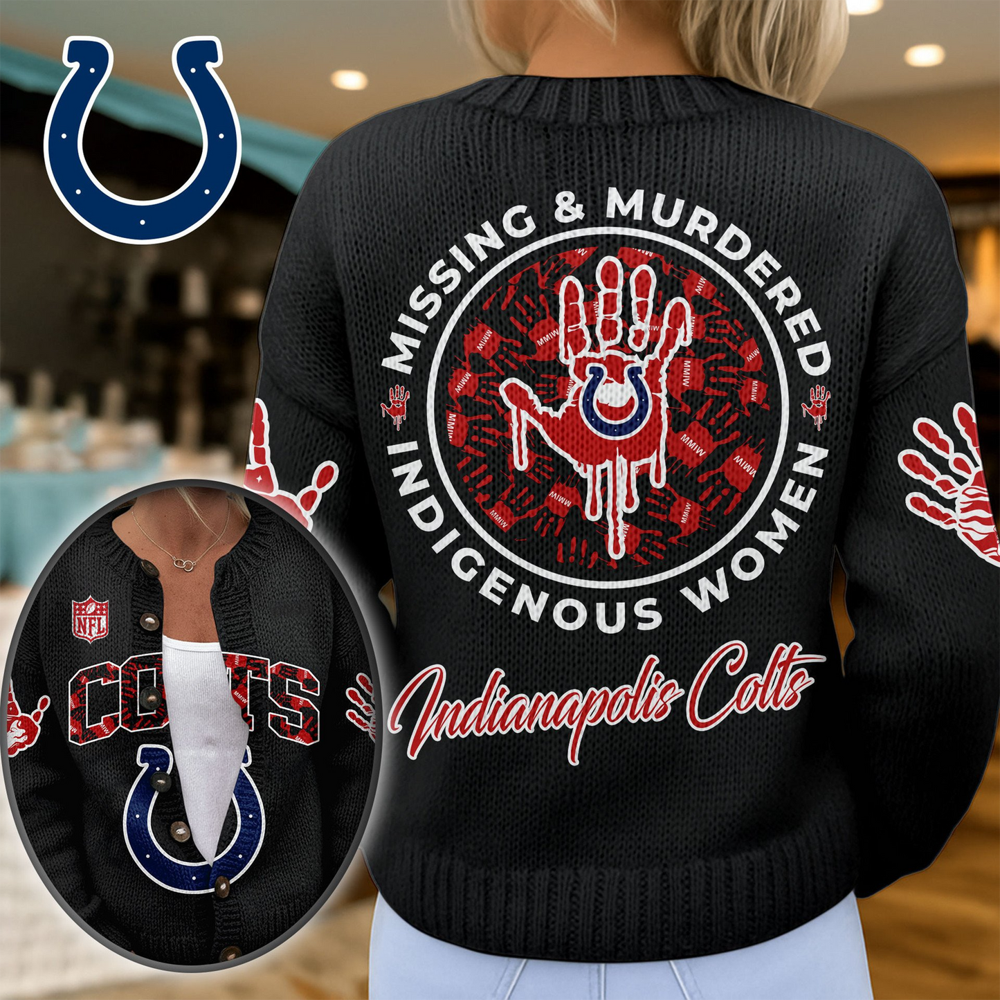 IC Premium NFL Cozy Knit Cardigan DDT NTL